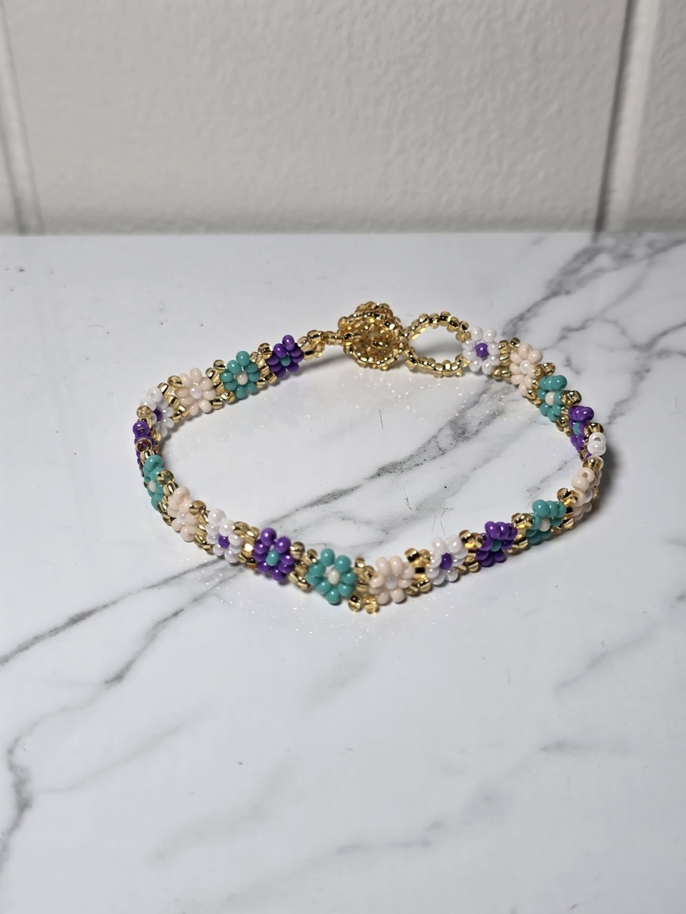 Huichol Beaded Flower Bracelet